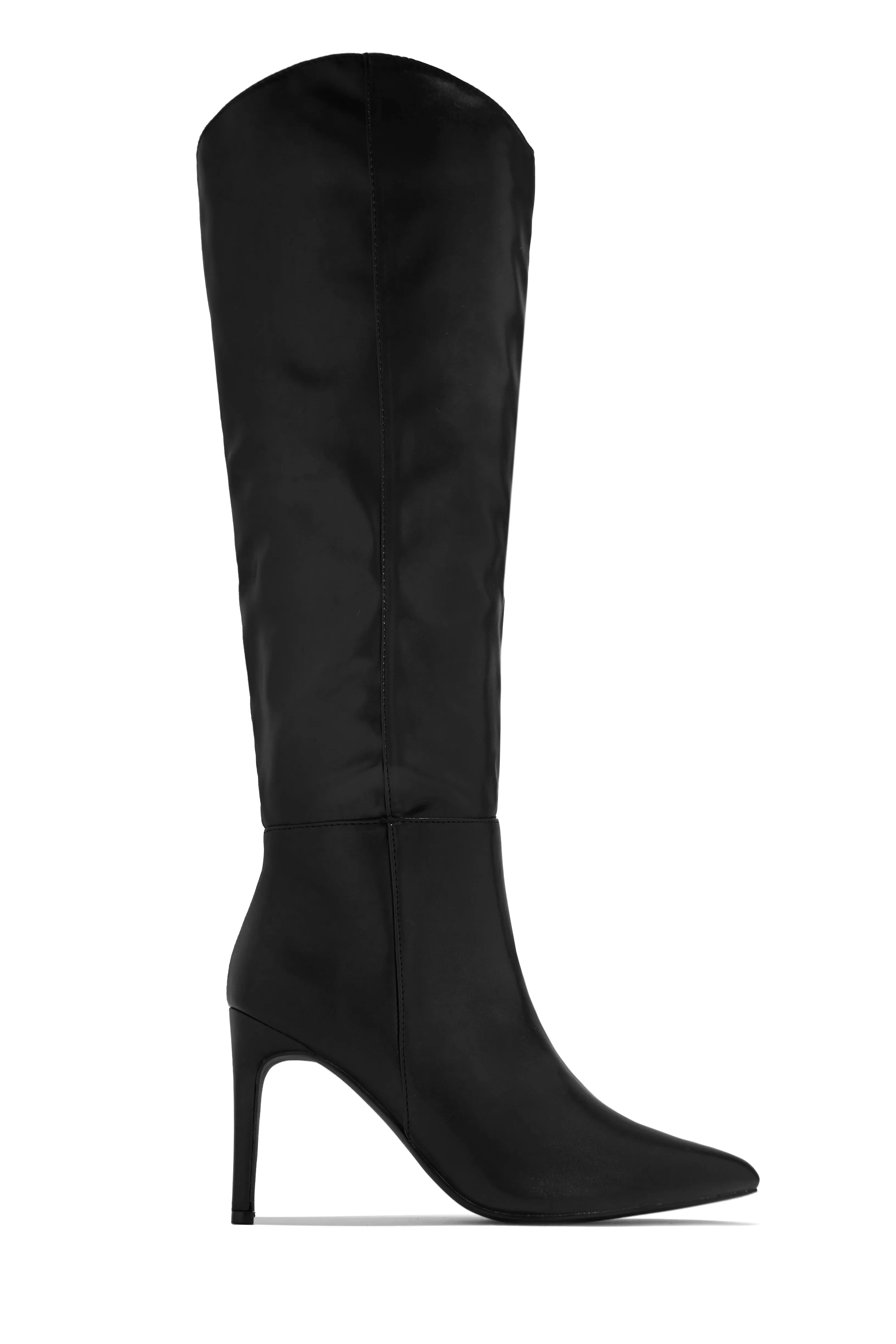 Portia Knee High Heel Boots - Leopard