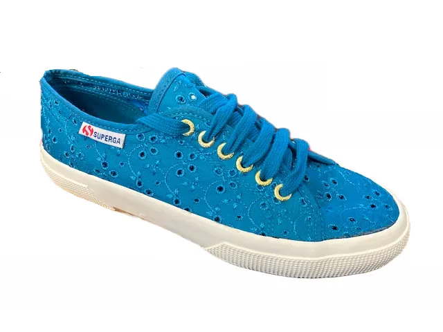Superga scarpa sneakers da donna in sangallo satin 2750 S008C40 D33 ottanio competitive - level shoes