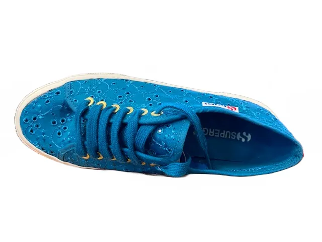 Foot Shape Adaptive design - innovation Superga scarpa sneakers da donna in sangallo satin 2750 S008C40 D33 ottanio