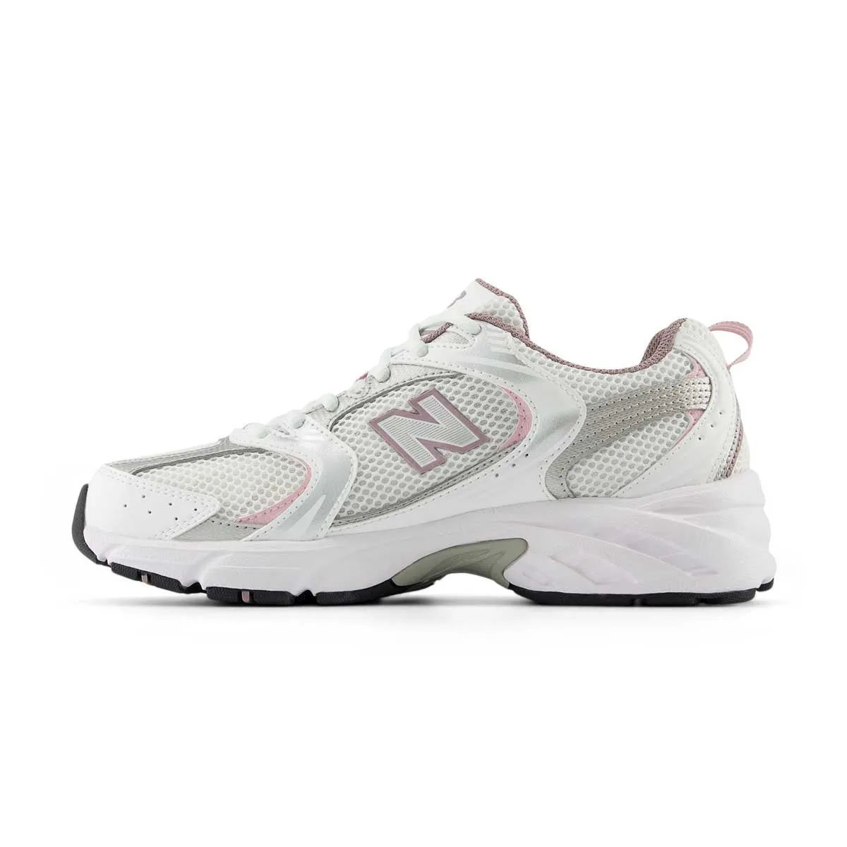 Impact Resistant Toe Cap Gait Optimized 530 'White Silver Metallic Wine'