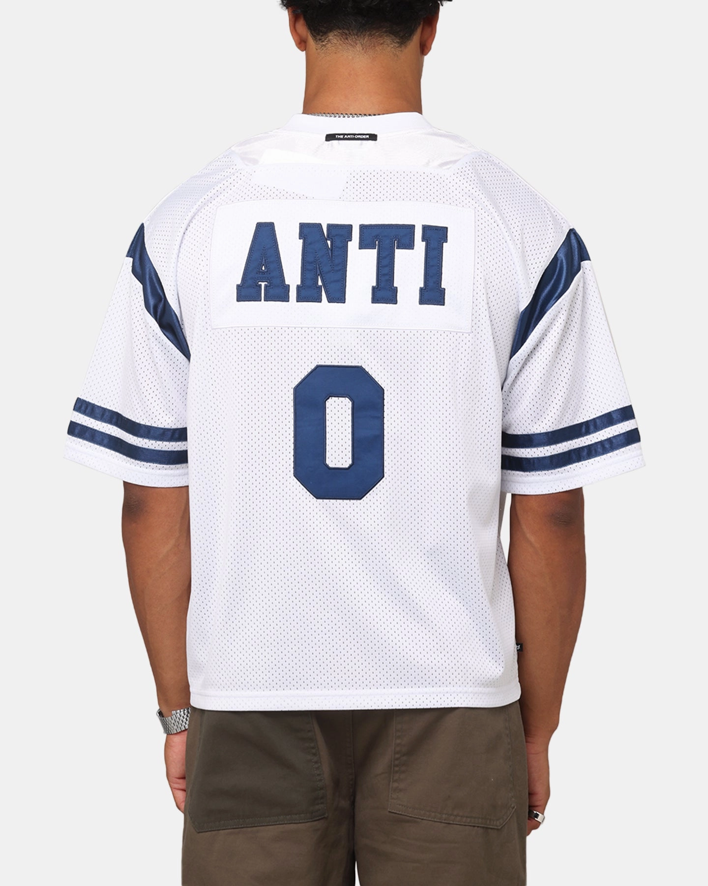 The Anti Order Anti Finals Jersey White/Navy Athletic Silicone Grip Simple Aesthetic