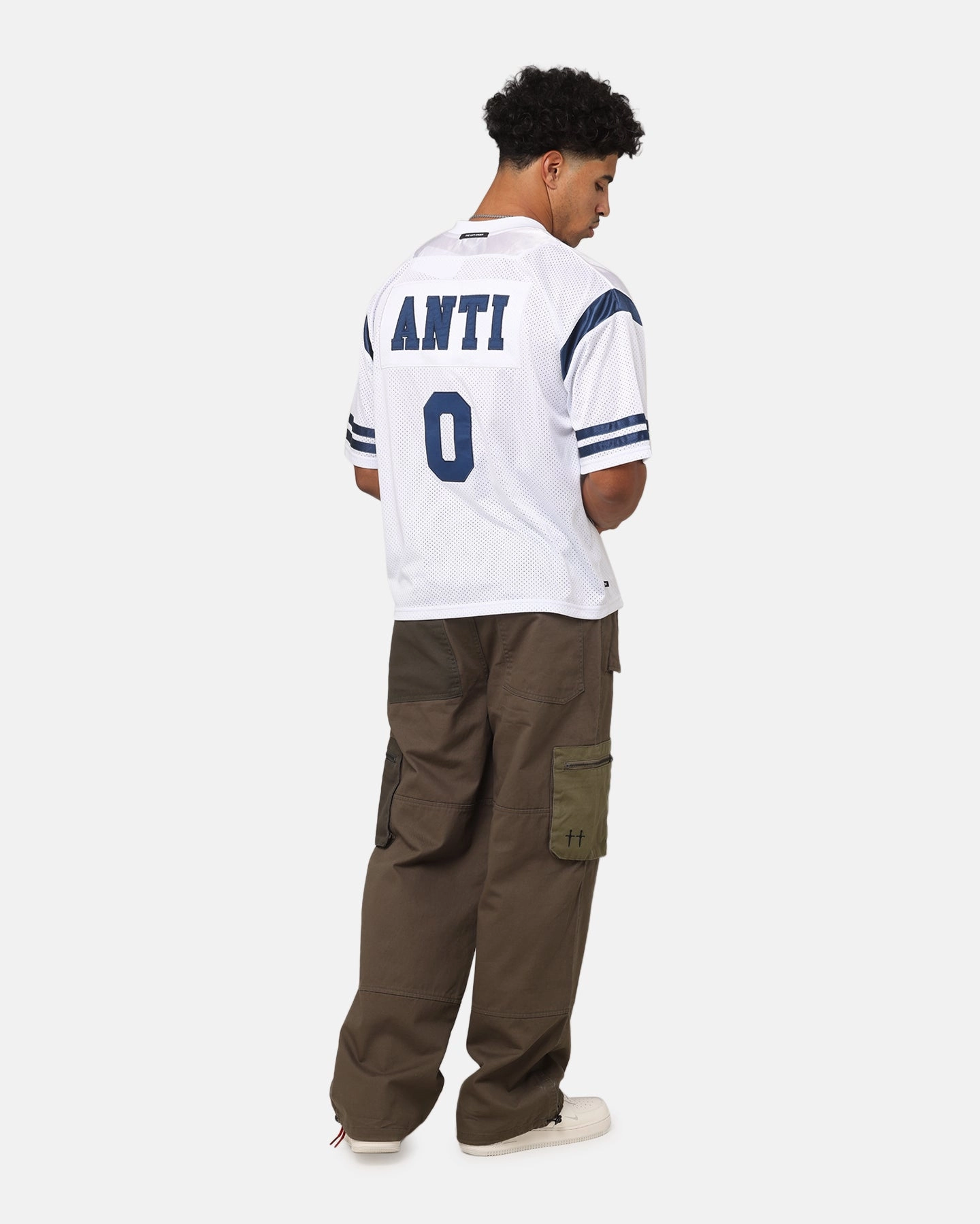 Interlock Knit Structure Laser Cut Vents The Anti Order Anti Finals Jersey White/Navy