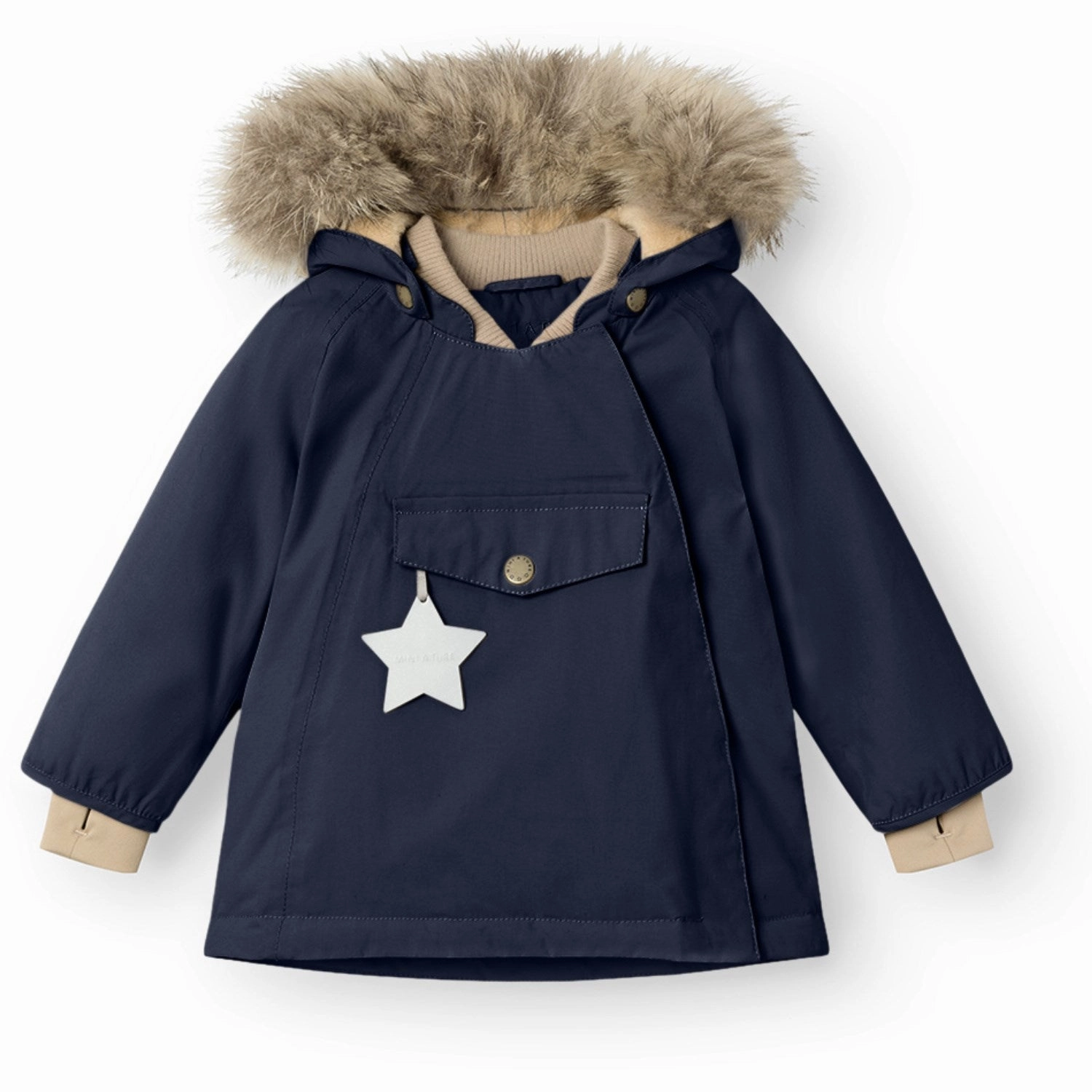 Classic Cut Mini A ture Outer space Wang Fleece Winter Jacket m. Fur