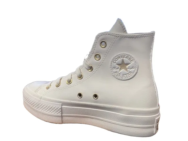 Converse sneakers alta con zeppa Chuck Taylor All Star Lift A03719C bianco platform shoes