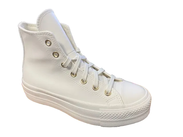 Converse sneakers alta con zeppa Chuck Taylor All Star Lift A03719C bianco Flexible Rocker Sole