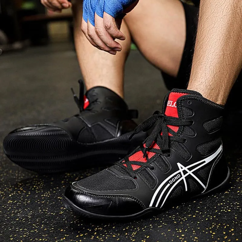 Professional Boxing Shoes Men's Wrestling Shoes, Boxing Boots for Men, Rubber Sole Breathable Lightweight Training Sneakers