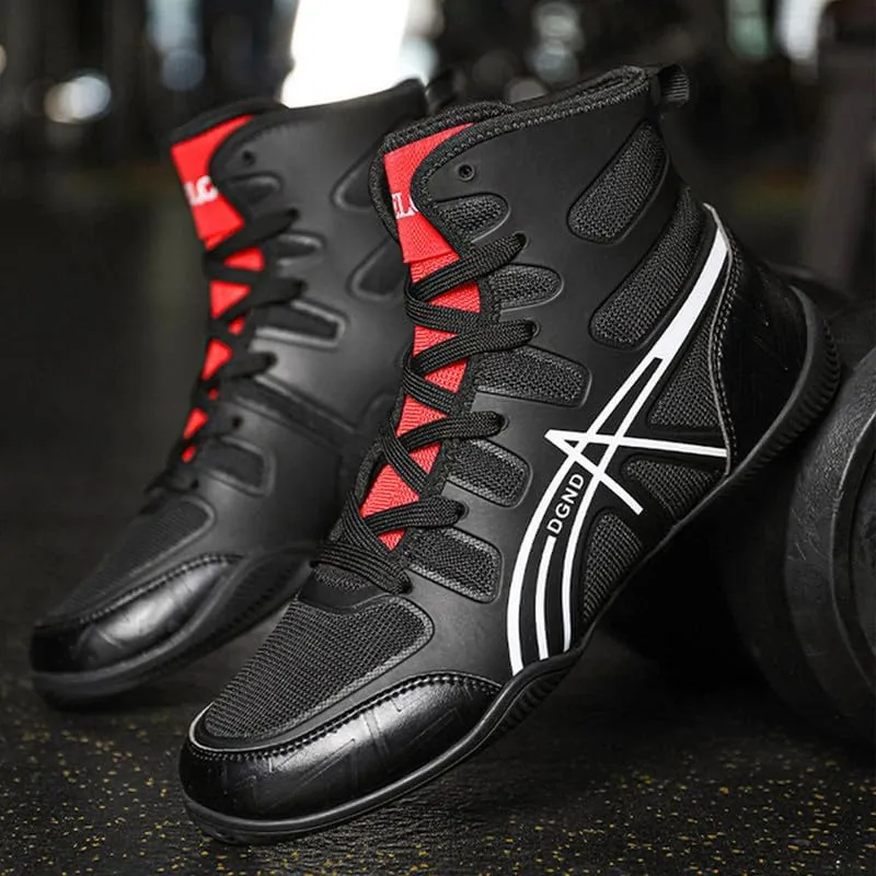 Professional Boxing Shoes Men's Wrestling Shoes, Boxing Boots for Men, Rubber Sole Breathable Lightweight Training Sneakers
