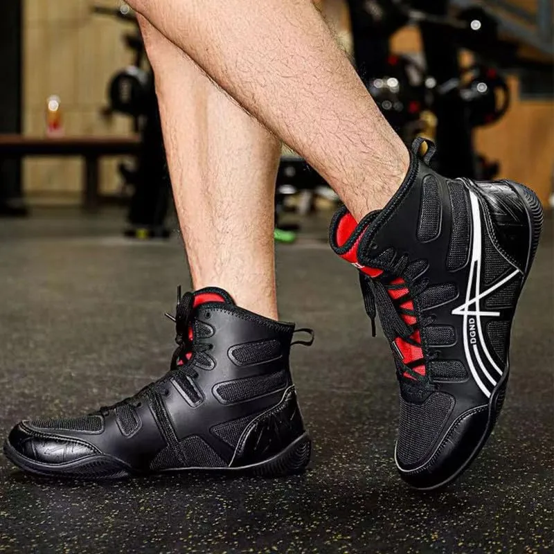 Professional Boxing Shoes Men's Wrestling Shoes, Boxing Boots for Men, Rubber Sole Breathable Lightweight Training Sneakers