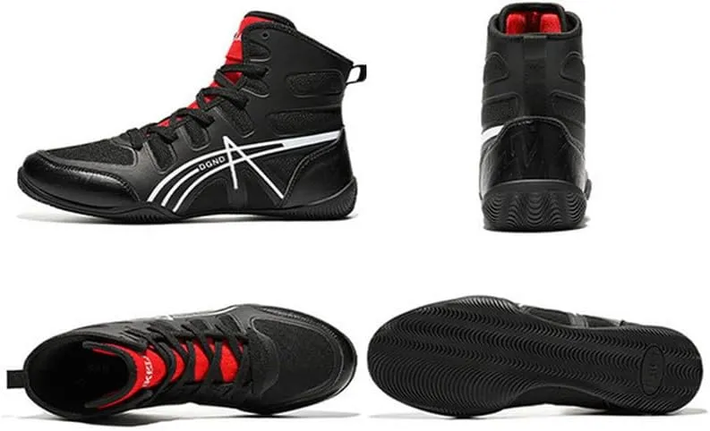Professional Boxing Shoes Men's Wrestling Shoes, Boxing Boots for Men, Rubber Sole Breathable Lightweight Training Sneakers