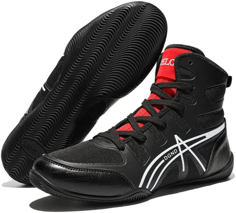 Professional Boxing Shoes Men's Wrestling Shoes, Boxing Boots for Men, Rubber Sole Breathable Lightweight Training Sneakers