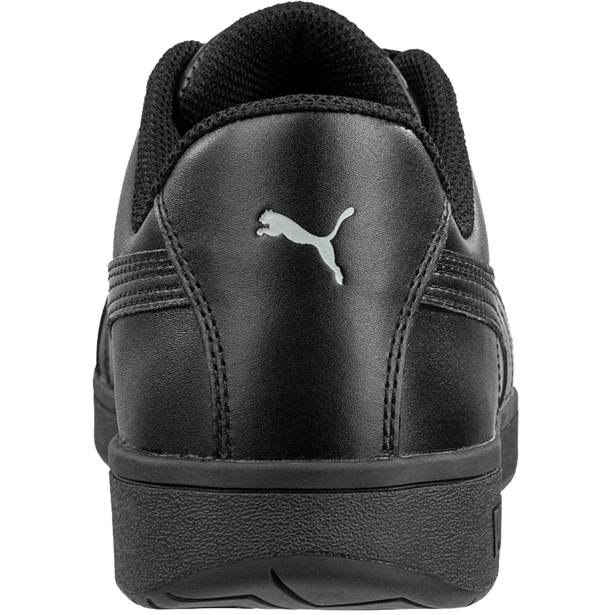 Puma Men's 640005 Iconic Leather Low Black Composite Safety Toe Metal Free Work Shoes