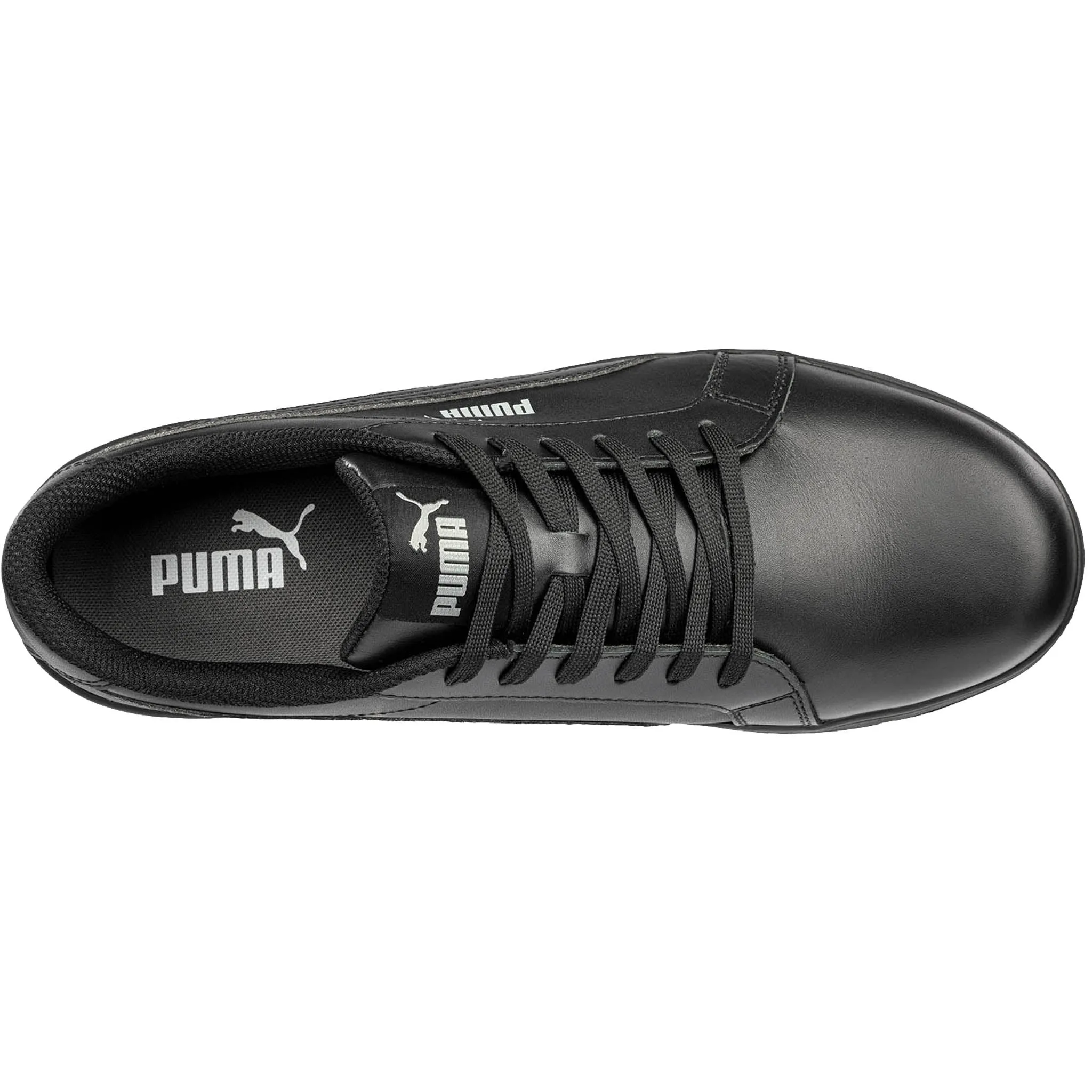 Puma Men's 640005 Iconic Leather Low Black Composite Safety Toe Metal Free Work Shoes