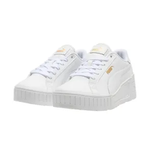 natural leather shoe quality Puma scarpa sneaker da donna con rialzo Karmen Wedge 390985-07 bianco-oro