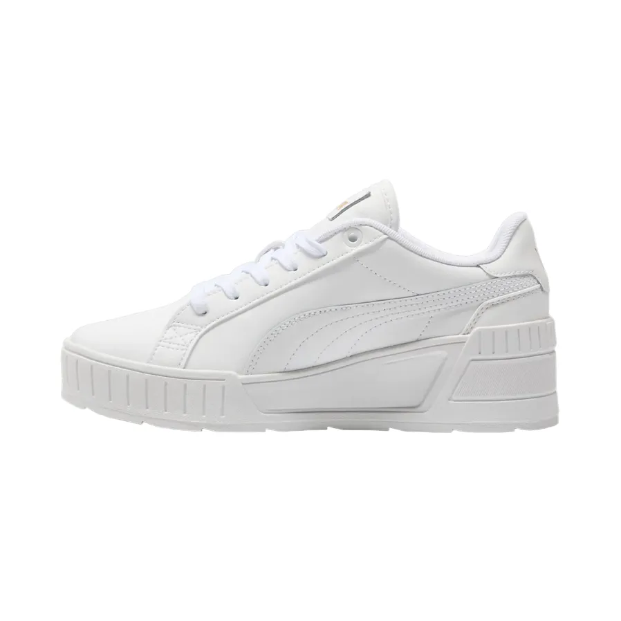 Puma scarpa sneaker da donna con rialzo Karmen Wedge 390985-07 bianco-oro Non Compression Lacing