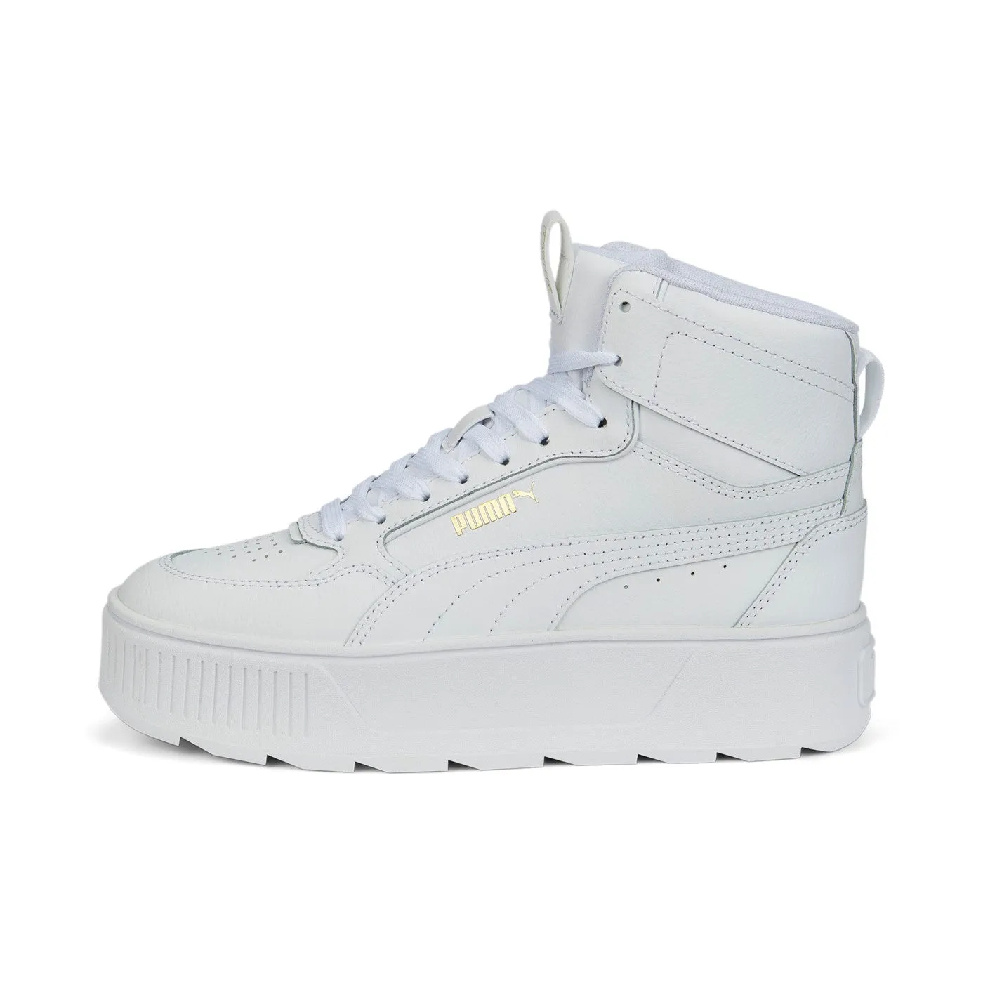 Puma scarpa sneakers alta con zeppa Karmen Rebelle Mid 387213 01 bianco Neutral Stride Engineering 5K running