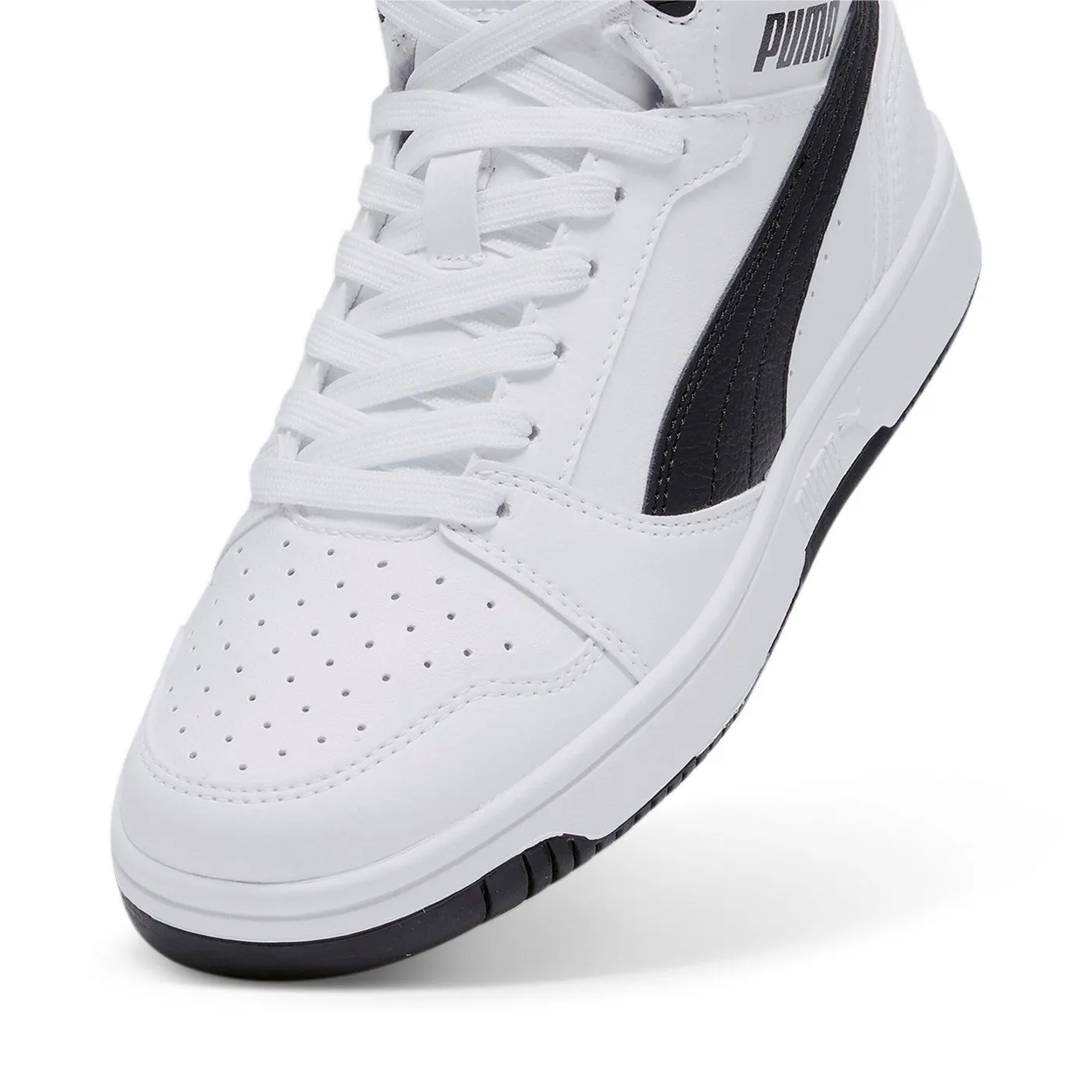 Puma Scarpa sneakers alta da ragazza Rebound v6 Mid 393831 02 bianco-nero Airflow Channel Ventilation