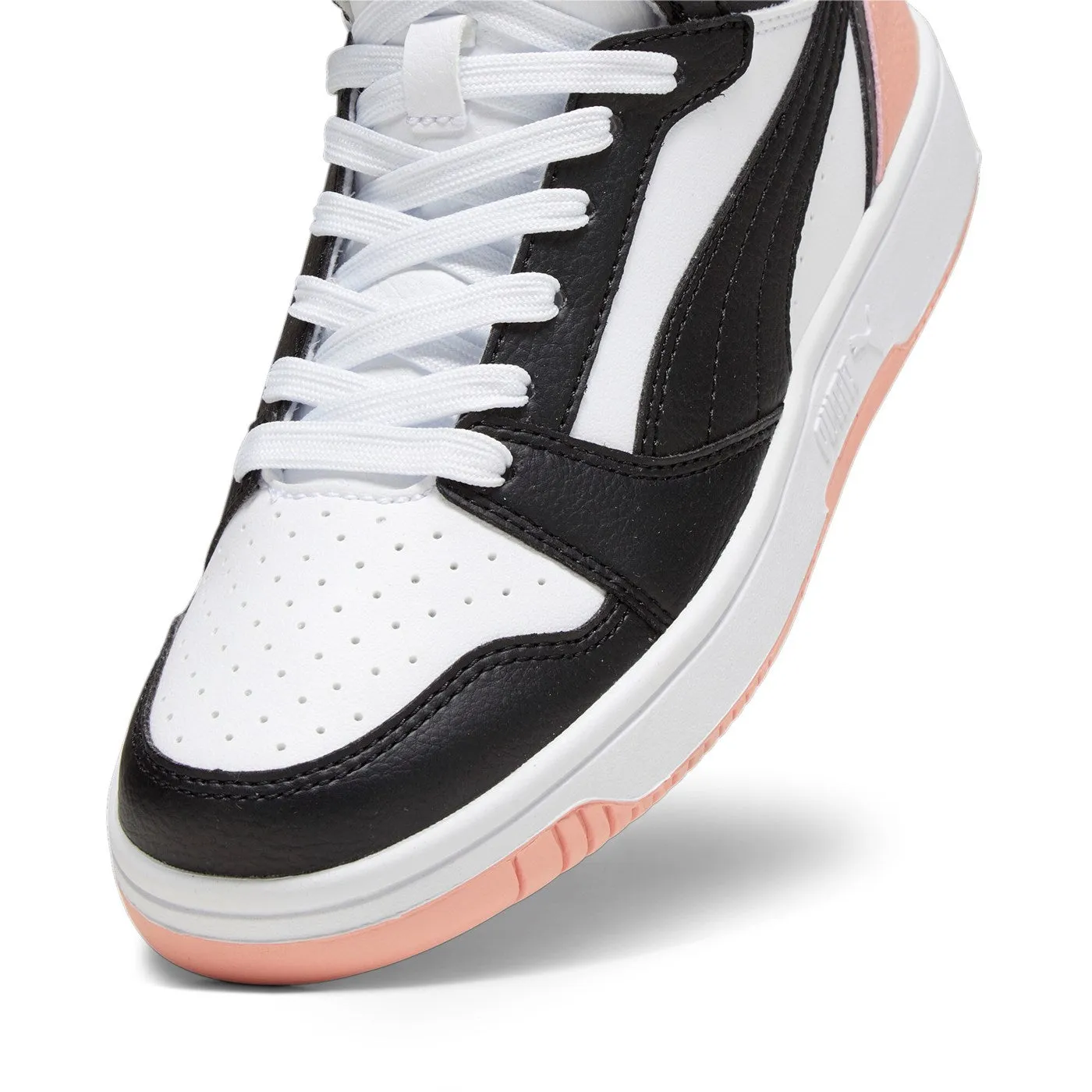 Puma Scarpa sneakers alta da ragazza Rebound v6 Mid 393831 07 bianco-nero-rosa Fit Adaptive Responsiveness