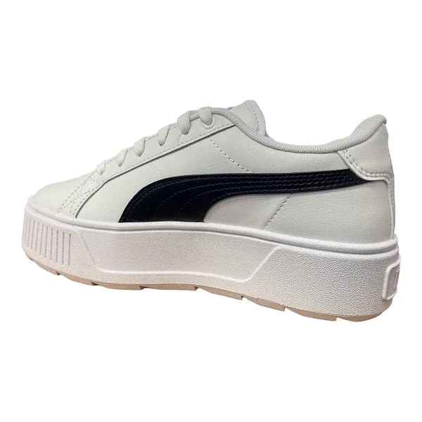 toe - box Puma scarpa sneakers con zeppa da donna Karmen L 384615 02 bianco nero