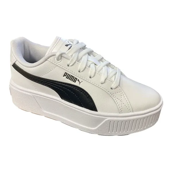 Puma scarpa sneakers con zeppa da donna Karmen L 384615 02 bianco nero Stretch Fabric