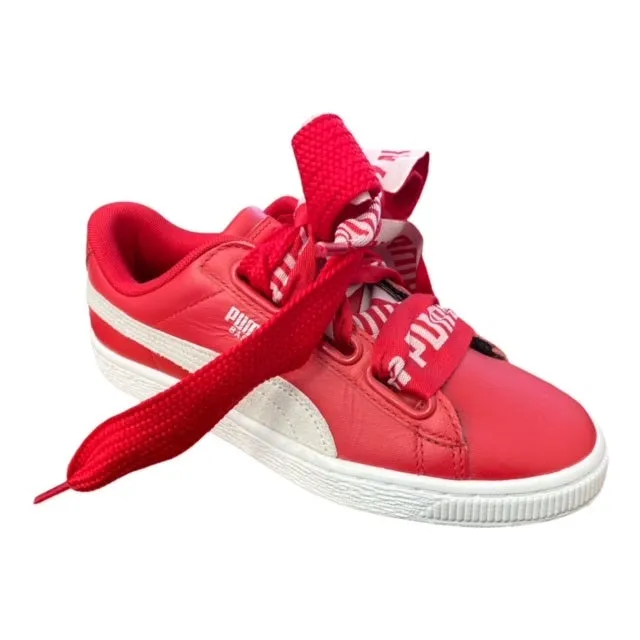 Puma scarpa sneakers da donna Basket Heart De 364082 03 rosso Comfort footbed