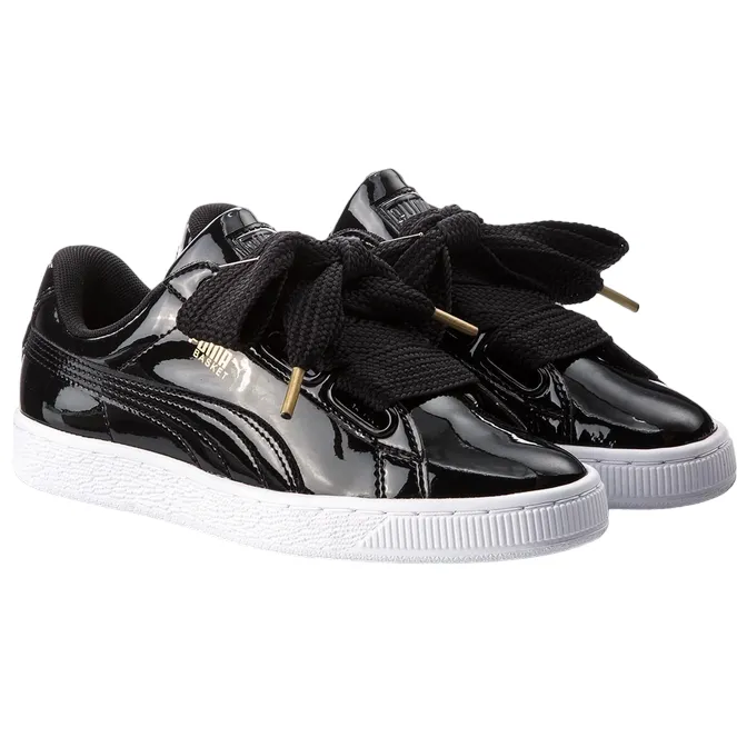 Puma scarpa sneakers da donna Basket Heart Patent 363073 01 nero running balance training recreational running shoes