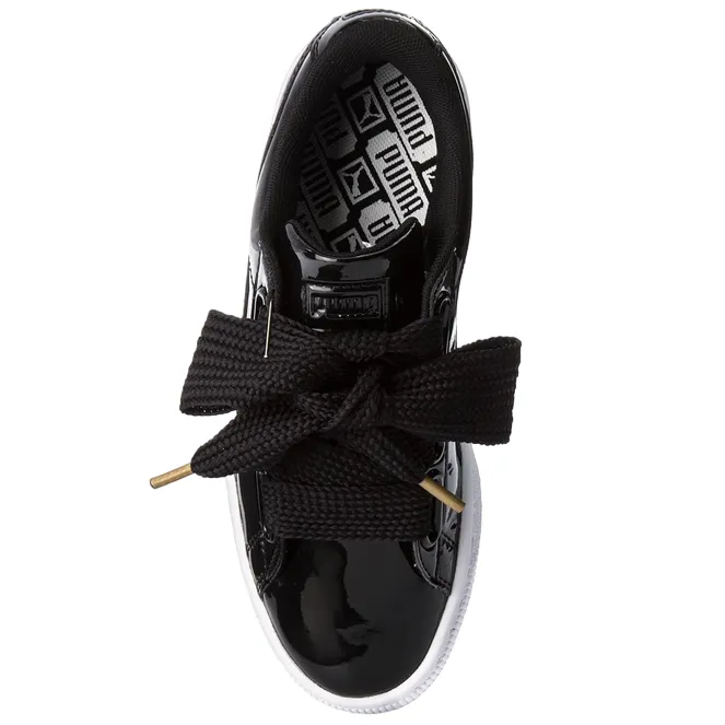 Pastel color Puma scarpa sneakers da donna Basket Heart Patent 363073 01 nero