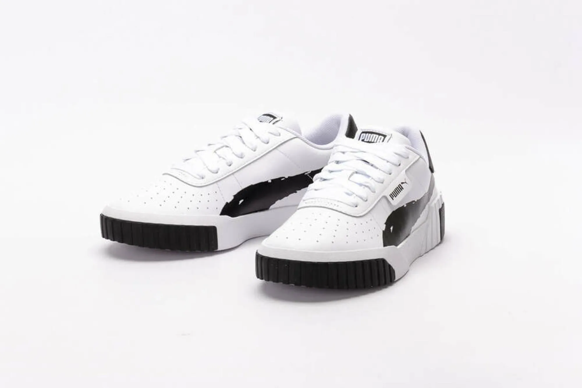 Puma scarpa sneakers da donna Cali Brushed 373896 01 bianco nero Removable Amateur