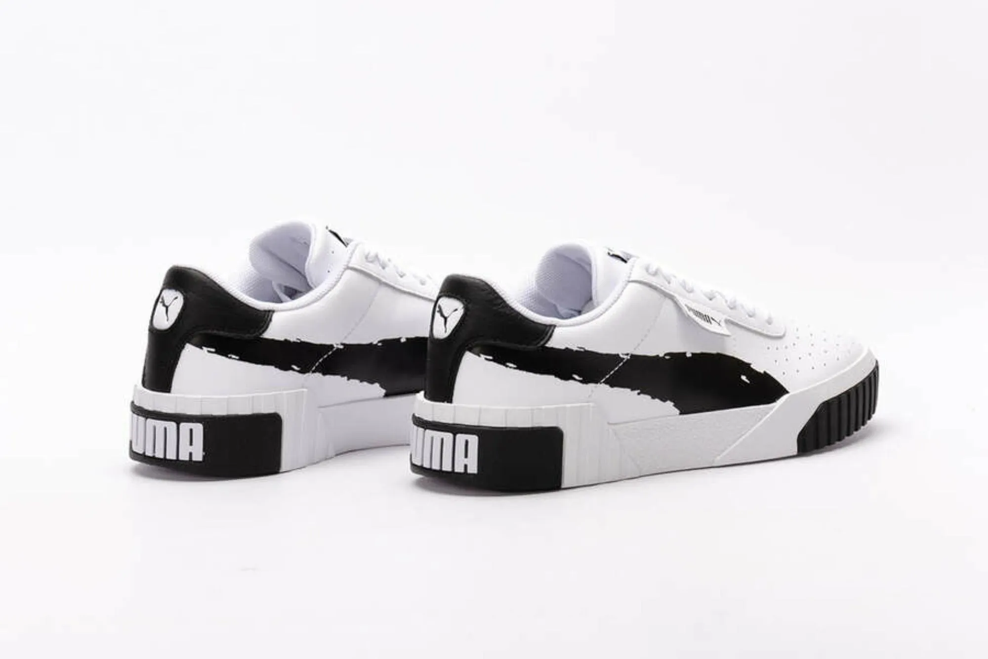Puma scarpa sneakers da donna Cali Brushed 373896 01 bianco nero practice session