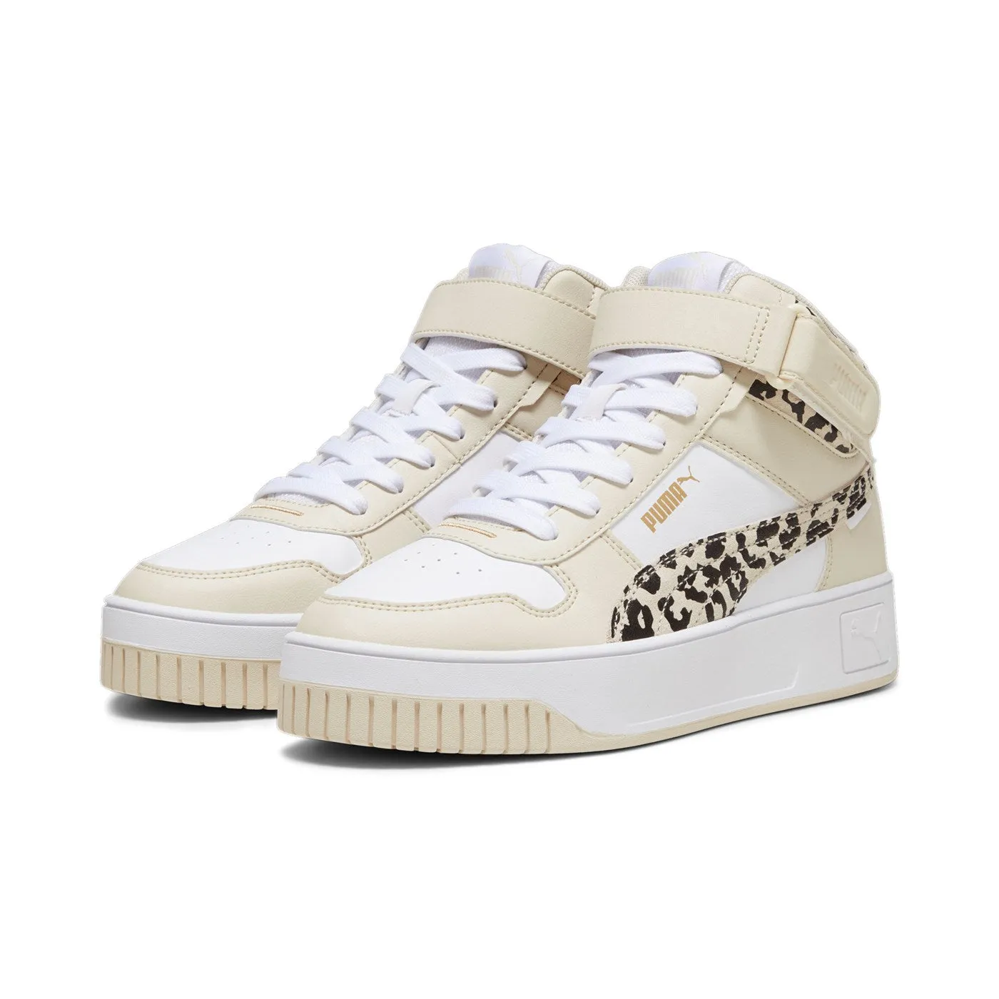 responsive - sole - technology - reactivity shoes Puma scarpa sneakers da donna Carina Street Mid Animal 394675-01 bianco-beige