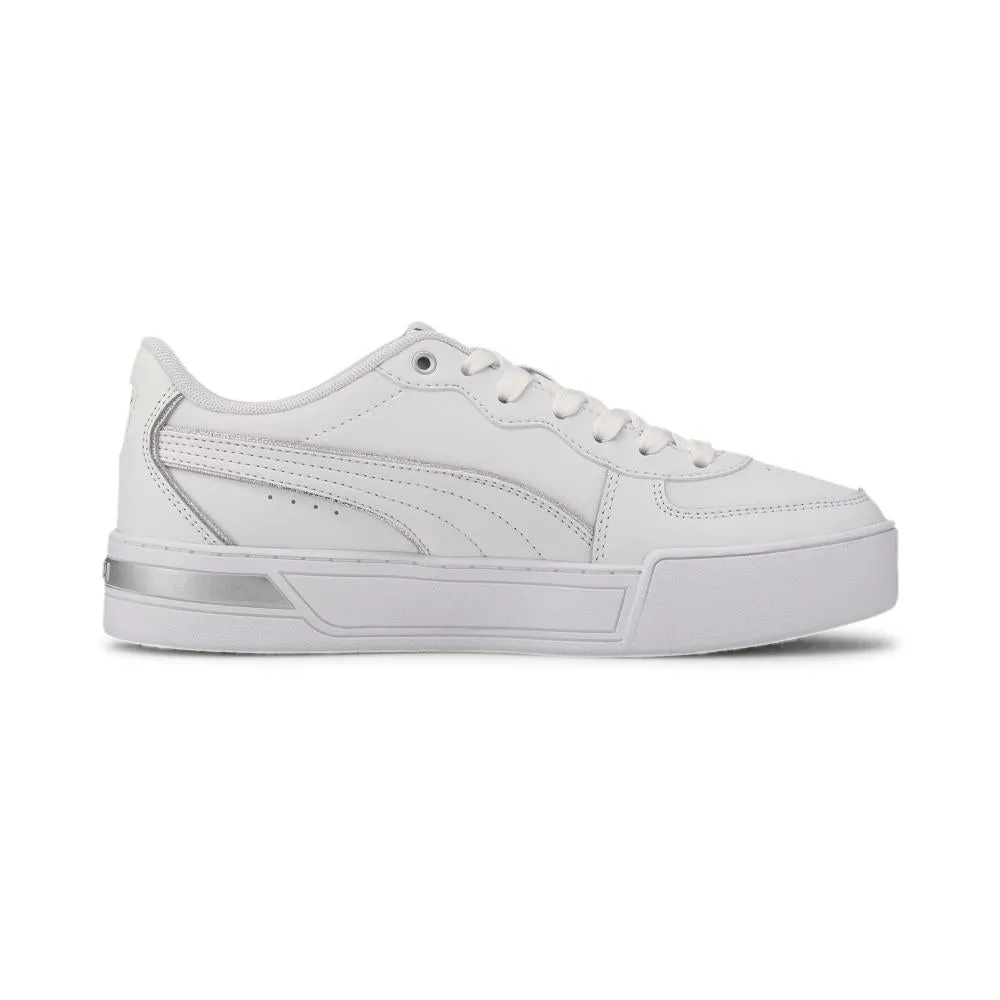 Puma scarpa sneakers da donna Skye Metallic 374797 01 bianco argento Flexible Ride