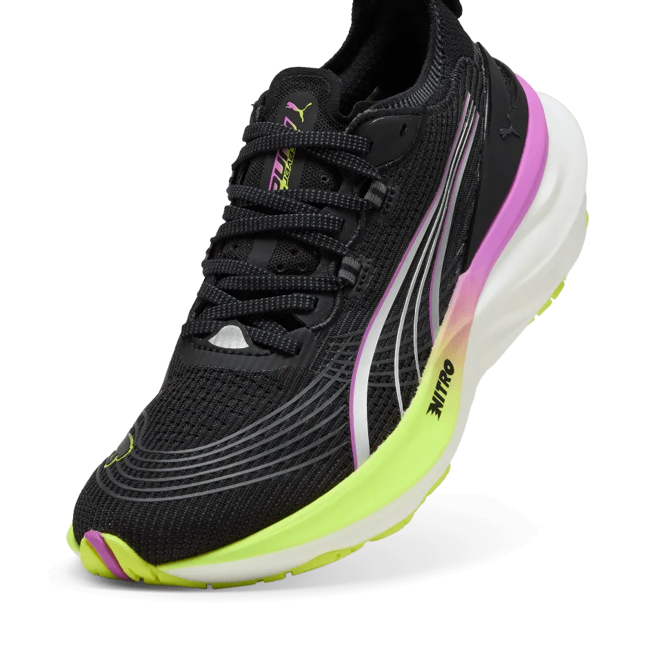 Abrasion Resistant Lining Breathable Jacquard Weave Puma Women's ForeverRun NITRO 2 Running Shoes in Puma Black/Pure Magneta SS25