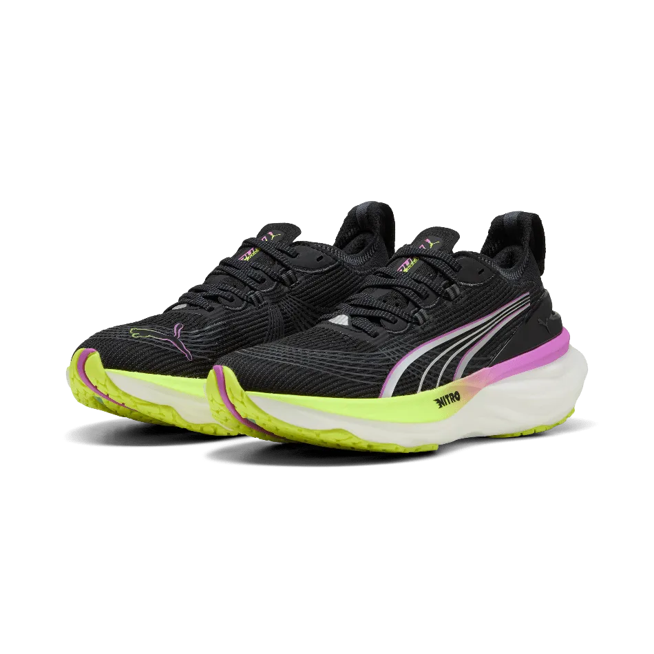 Puma Women's ForeverRun NITRO 2 Running Shoes in Puma Black/Pure Magneta SS25 Lace Up Closure Systems Distinctive materials