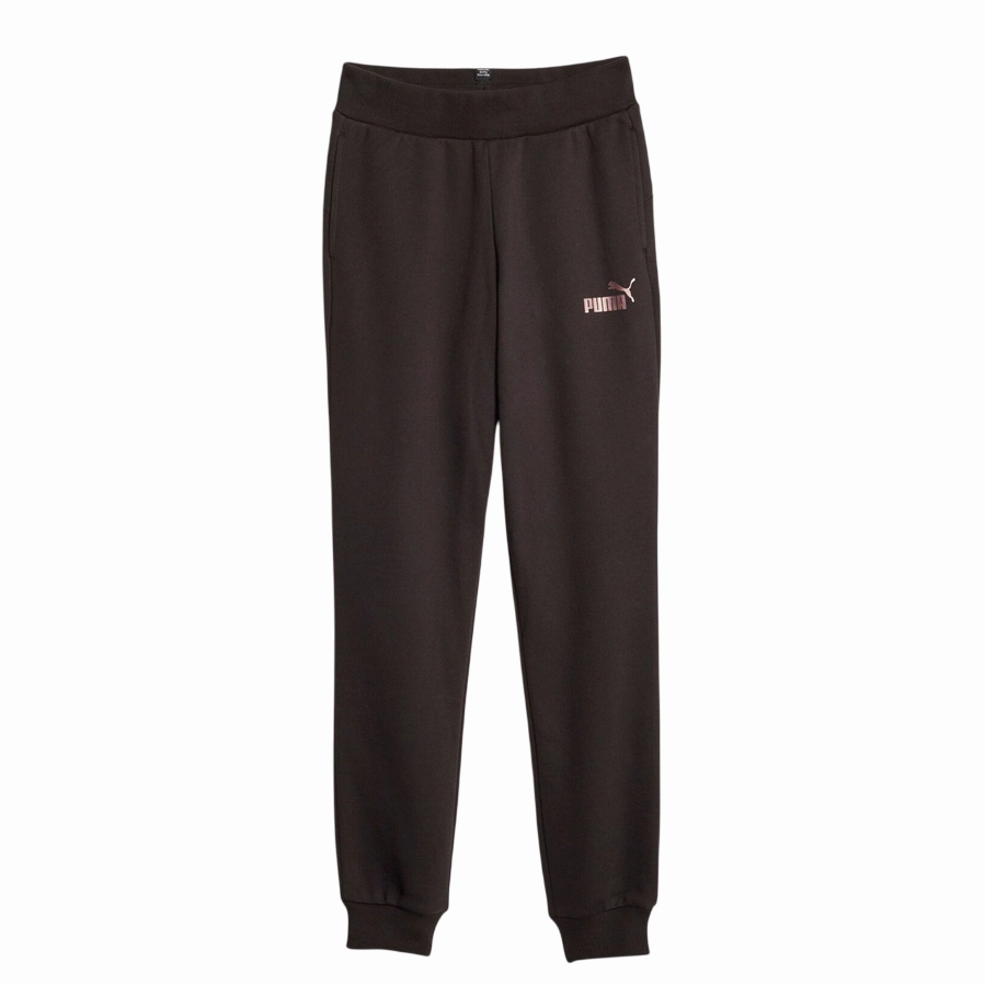 Puma pantalone in felpa da ragazza con polsino ESS  Sweatpants  672114-56 nero-bronzo Yoga Capri Sport-Ready Comfort