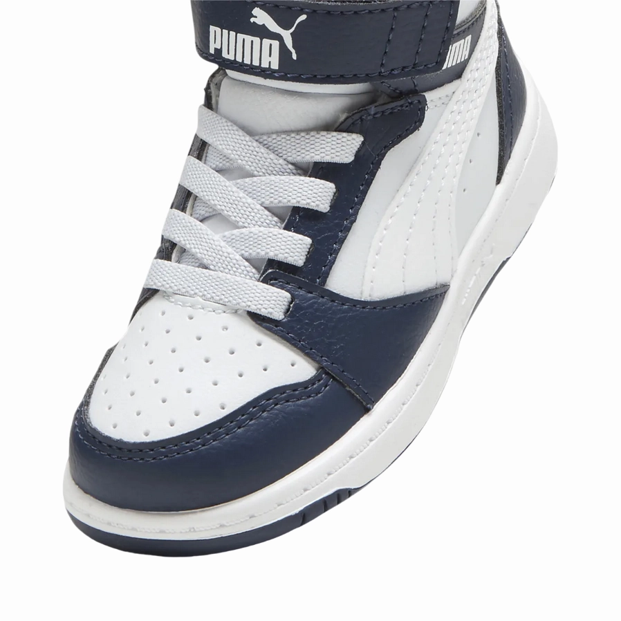 carbon - fiber shoes Energy Return Foam Technology Puma scarpa alta da ragazzi con laccio e strappo Rebound V6 393832-17 blu grigio