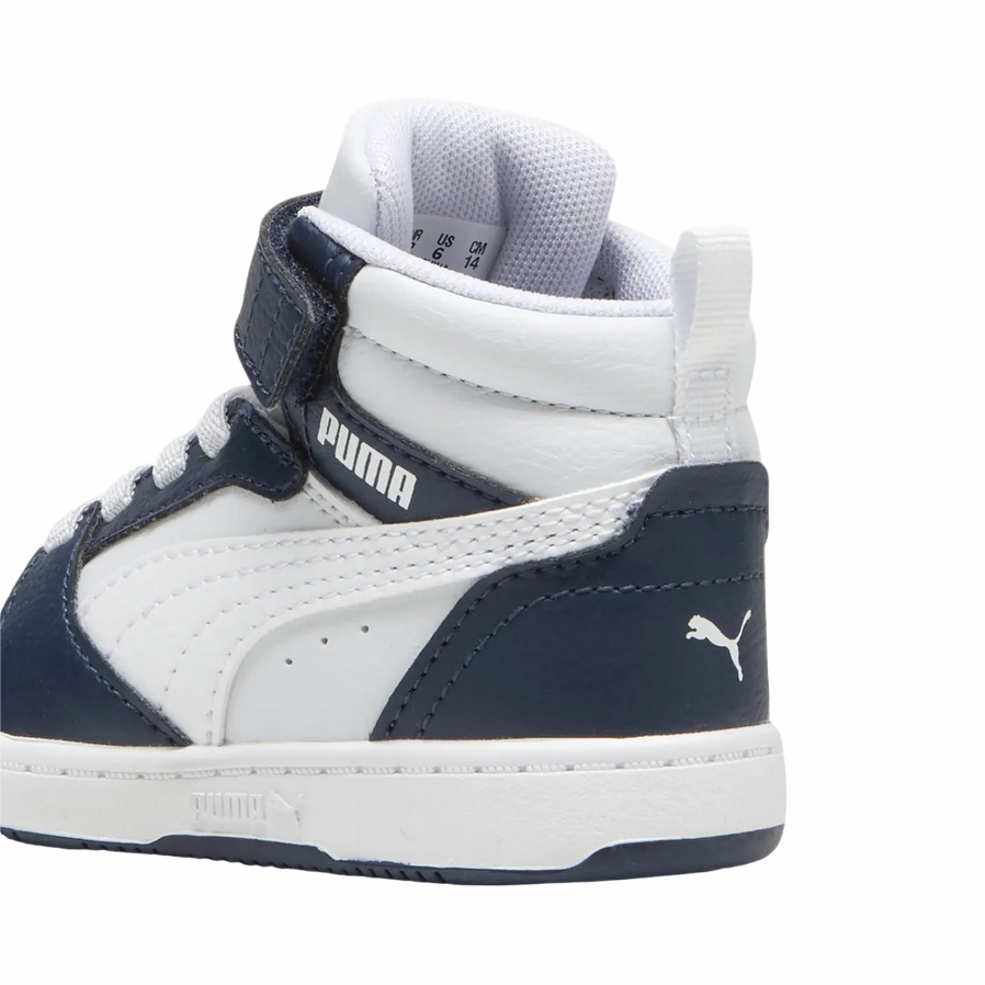 Puma scarpa alta da ragazzi con laccio e strappo Rebound V6 393832-17 blu grigio Hex Lug Traction