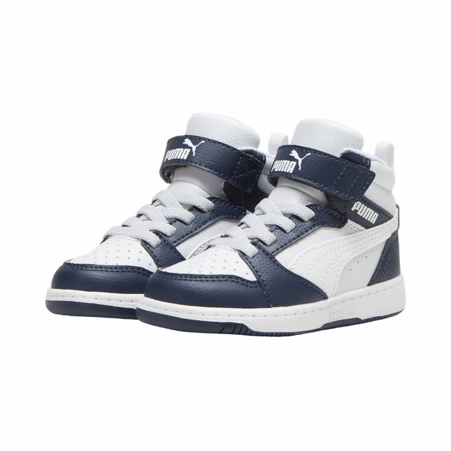 Puma scarpa alta da ragazzi con laccio e strappo Rebound V6 393832-17 blu grigio Entry - level