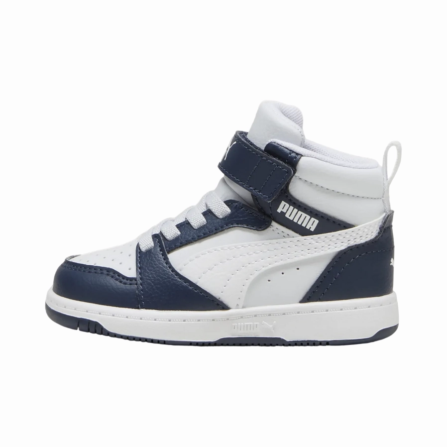 Supportive Footbed training - session shoe suitability Puma scarpa alta da ragazzi con laccio e strappo Rebound V6 393832-17 blu grigio