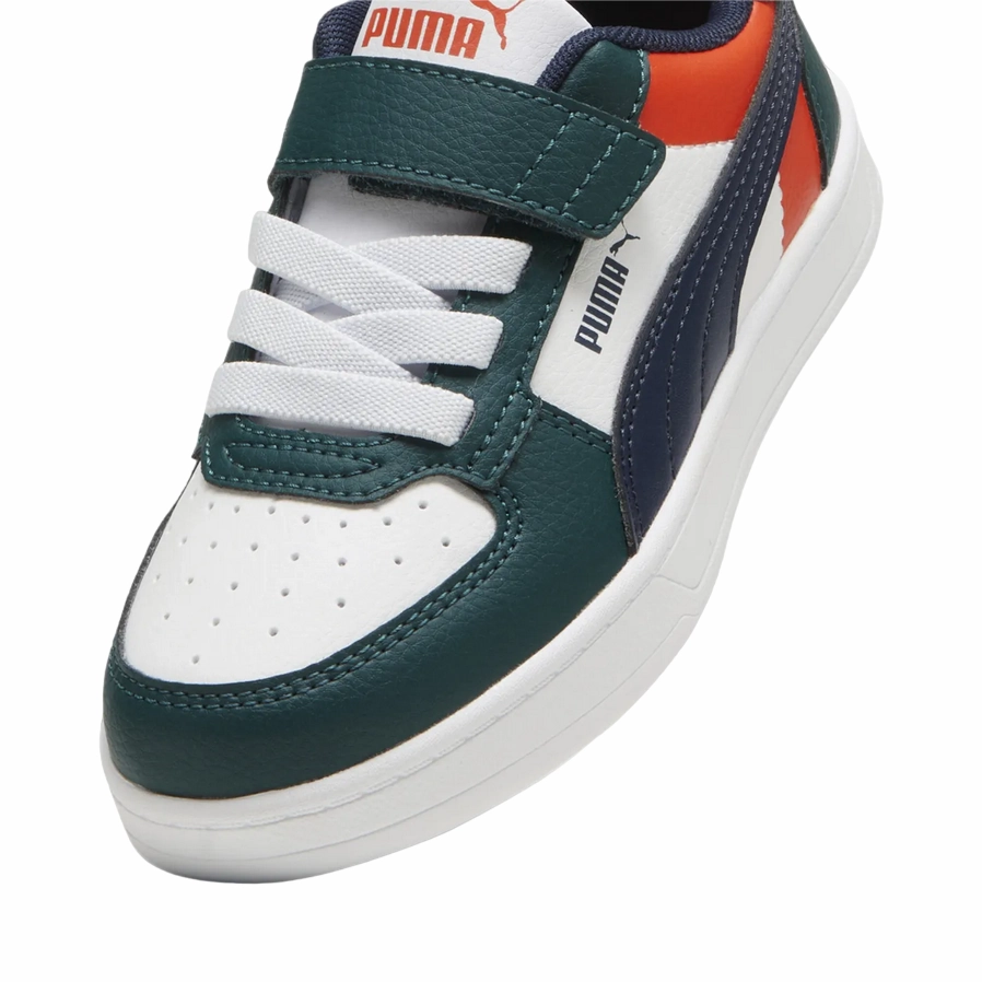 Hurdling Soft Soles Puma scarpa sneaker da bambini con laccio elastico e velcro Caven 2.2 Block 394462-09 blu-bianco