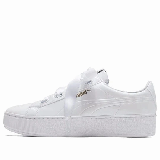 Puma scarpa sneakers con zeppa da donna Vikky Platform Ribbon 366419 02 bianco Solid running shoes for track workouts