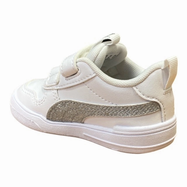 Puma scarpa sneakers da bambina Multiflex Glitz V 384886-01 bianco-argento Functional utility