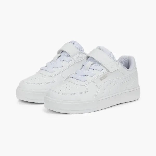 Puma scarpa sneakers da bambini con laccio elastico e velcro Caven 389307 01 bianco Multi Surface