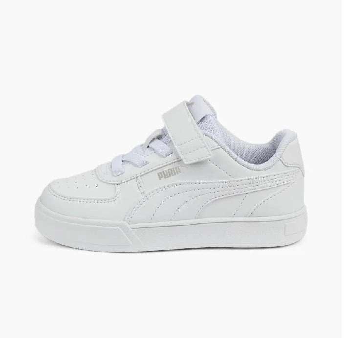 Hydrophilic Puma scarpa sneakers da bambini con laccio elastico e velcro Caven 389307 01 bianco