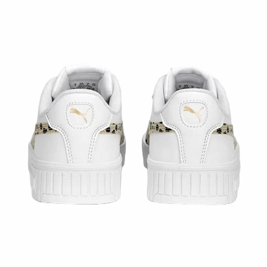 Shock Dispersing Heel Supportive Chassis Puma scarpa sneakers da ragazza Carina 2.0 Animal 392024 01 bianco nero oro