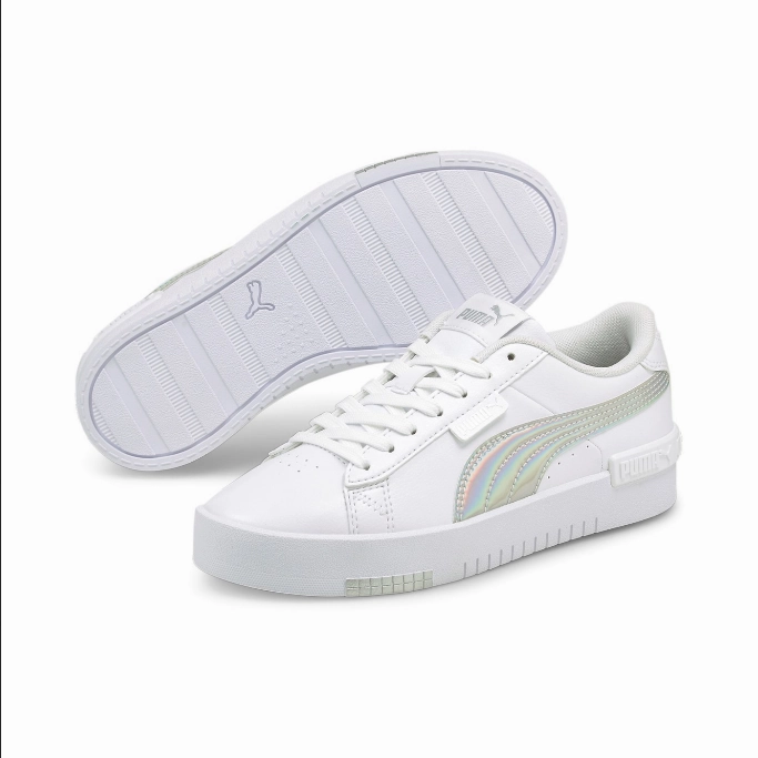 Textured Outsole Airflow channels Puma scarpa sneakers da ragazza Jada Rainbow 382661 01 bianco argento