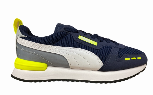 Puma scarpa sneakers da ragazzo R78 373616 17 blu-giallo Bright Color