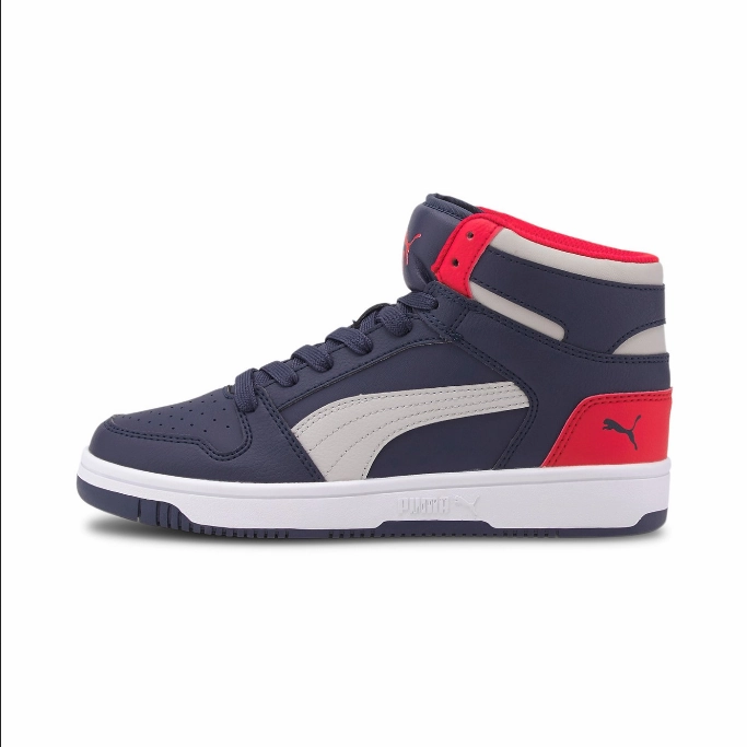 clearance Puma scarpa sneakers da ragazzo Rebound Layup Lo SL 370486 11 blu grigio