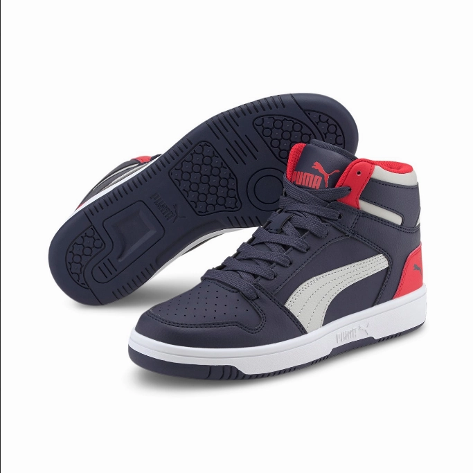 Puma scarpa sneakers da ragazzo Rebound Layup Lo SL 370486 11 blu grigio TPU Outsole Comfort Strap