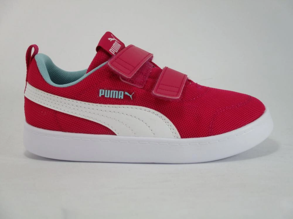 Traction Design easy - to - clean running shoes Puma scarpa sneakers in mesh da bambina con strappo Courtflex V2 371759 02 rosa