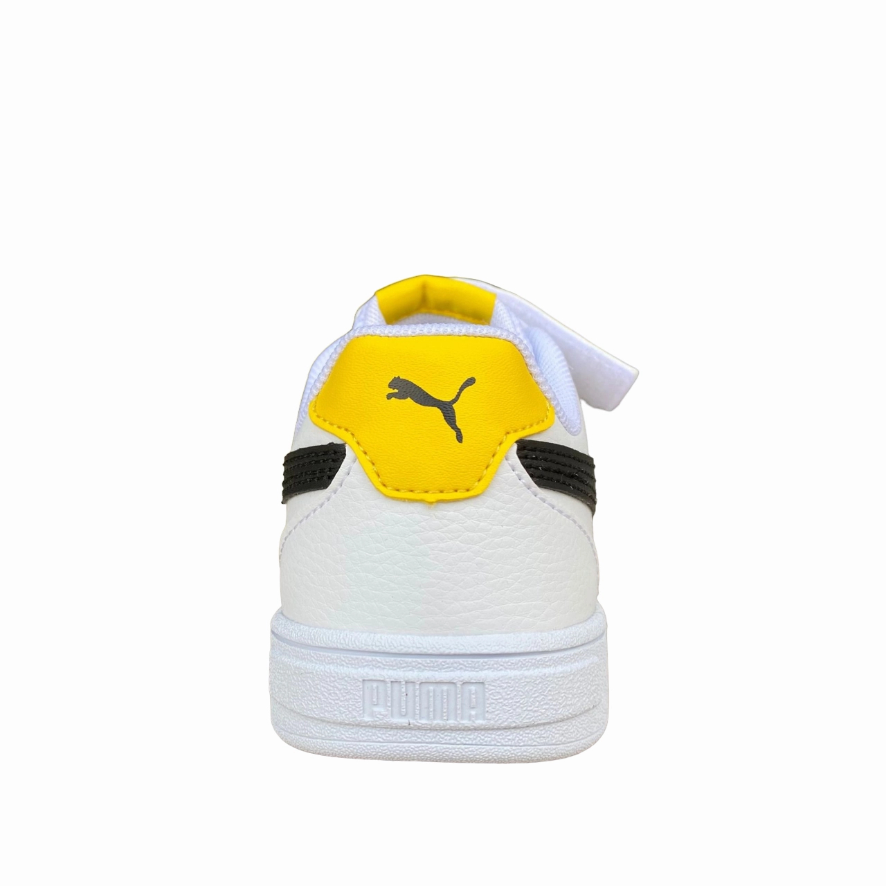 Puma sneakers bassa unisex junior con laccio elastico e velcro Caven AC PS 389307 14 white-black-yellow Airflow Channel Design Lace Up Closure Design