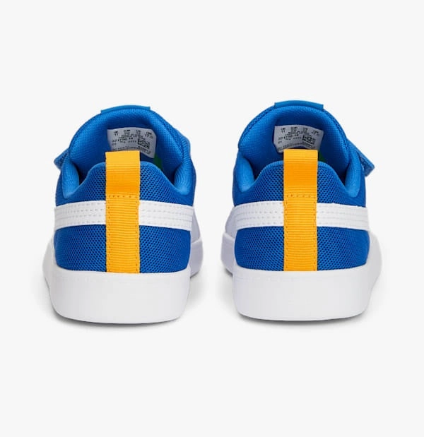Puma Sneakers da bambino in mesh traspirante Courtflex v2 371758-14 victoria blue-white-zinnia tear - resistant - fabric - strength shoes Stretch upper